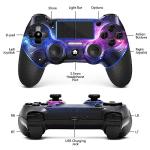AceGamer Wireless Controller for PS4, Custom Design V2 Gamepad Joystick for PS4 with Non-Slip Grip of Both Sides and 3.5mm Audio Jack! Thumb Caps Included! (Galaxy)