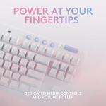Logitech G715 Wireless Mechanical Gaming Keyboard with LIGHTSYNC RGB, Lightspeed, Linear Switches (GX Red), and Keyboard Palm Rest, PC/Mac Compatible - White Mist