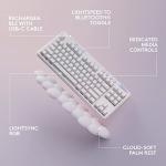 Logitech G715 Wireless Mechanical Gaming Keyboard with LIGHTSYNC RGB, Lightspeed, Linear Switches (GX Red), and Keyboard Palm Rest, PC/Mac Compatible - White Mist
