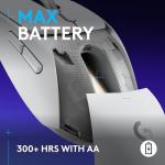 Logitech G309 Lightspeed Wireless Gaming Mouse, Lightweight, LIGHTFORCE Switches, Hero 25K Sensor, 300+ hr Battery, 6 Programmable Buttons, PC & Mac - White