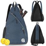 A11N SPORTS Pickleball Bag, Reversible Crossbody Sling Bag/Backpack for Women Men, Navy
