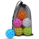 Magicorange Pickleball Balls, 40 Holes Outdoor Pickleballs, High Elasticity & Durable Pickle Balls for All Style Pickleball Paddles (Multicolour, 6 Pack)
