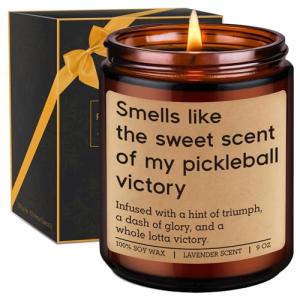 GSPY Scented Candle - Pickleball Gifts for Women, Men - Pickle Ball Accessories, Funny Sports Gifts for Pickleball Lovers, Players - Funny Valentines Day, Birthday Ideas for Dad, Mom, Friend, Woman