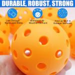 Magicorange Pickleball Balls, 40 Holes Outdoor Pickleballs, High Elasticity & Durable Pickle Balls for All Style Pickleball Paddles (Multicolour, 6 Pack)
