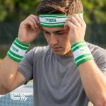 Super Fly Goods Sweatbands Pickleball Golf Tennis 1 Headband 2 Sweat Bands in Set Great Gift or for Your Sports or Team (Pickleball Head & Wristband Set)