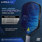 JOOLA Ben Johns Hyperion Pickleball Paddle - Carbon Surface, High Grit & Spin, Elongated Handle, Polypropylene Honeycomb Core, Custom Cover