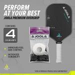 JOOLA Pickleball Overgrip - Tacky Feel Premium Synthetic Overgrips - Set of 4 - Pickleball Grip Tape for Any Brand Racket - Anti Slip Pickleball Tape Fits Elongated, Standard & Skinny Handles,White