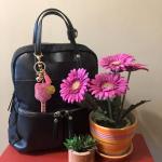 Popfizzy Rhinestone Pink Pickleball Keychain for Women, Bling Pickleball Backpack Keychain for Girls, Pickleball Gifts