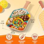 Pickleball Paddle Snack Tray - Cool Pickleballs Serving Tray for Snack - Paddle-Shaped Serving Tray with Compartments - Unique Divided Snack Trays for Pickleball Fans