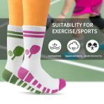 KOFULL 2 Pairs Pickleball Socks for Women and Men - Pickleball Gifts and Accessories For Women - Pickleball Outfit, Athletic Crew Socks for Pickleball Golf Tennis Running Hiking