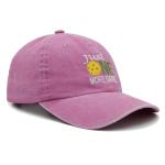 Waldeal Pickleball Hat,Adjustable Embroidered Washed Baseball Cap for Men Women Pink