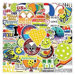 Pickleball Stickers - 50PCS Vinyl Waterproof Ball Game Stickers for Sports Lovers