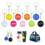 Iffitya 9PCS Pickleball Keychains - Mini Pickleball Ornaments Gift for Pickleball Lovers Pickleball Keychain with 9 Colors - Perfect Pickleball Gifts