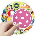 Pickleball Stickers - 50PCS Vinyl Waterproof Ball Game Stickers for Sports Lovers