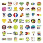 Pickleball Stickers - 50PCS Vinyl Waterproof Ball Game Stickers for Sports Lovers