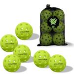cyclotron 6-Pack Premium Pickleball Balls - USAP Approved, 40 Holes Outdoor/Indoor Pickle Balls with Bag, Perfectly Balanced, High Bounce True Flight, Pickle Ball for Tournament Play(Green)
