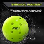 Dinkly Pickleball Balls, Outdoor Pickleballs USAPA Approved, Enhanced Durability Pickle Ball with Roto-Molded & Seamless Design, 40 Holes Green Pickleballs for Beginners Professionals, 4 Pack