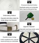 MINYJHZ Pickleball Hat, Pickleball Gift for Men Women, Adjustable Embroidered Baseball Cap, Comfortable, Breathable and Fashionable White