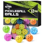 12 Pack Premium 40-Holes Colorful Outdoor Pickleball Balls, Meet USAPA Official Requirement, Perfectly Balanced, High Bounce True Flight, Durable Outdoor Pickleball Set