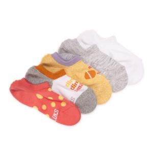 MUK LUKS Women's Set of 5 Pickleball No Show Socks, Multi, OS