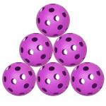 Spunspon 6 Pack Pickleball Balls, 40 Holes Outdoor Pickleballs, High Elasticity & Durable Pickle Balls for All Style Pickleball Paddles (Purple)