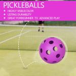 Spunspon 6 Pack Pickleball Balls, 40 Holes Outdoor Pickleballs, High Elasticity & Durable Pickle Balls for All Style Pickleball Paddles (Purple)