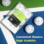 Amoswiz Indoor Pickleball Balls, 6 Pack of 26 Holes Pickleballs, USAPA Approved Indoor Pickleballs Set, High Visibility Durable Pickle Balls for Training and Tournament, White