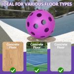 Spunspon 6 Pack Pickleball Balls, 40 Holes Outdoor Pickleballs, High Elasticity & Durable Pickle Balls for All Style Pickleball Paddles (Purple)