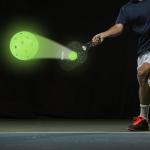 Amoswiz Pickleball Balls, 6 Pack Outdoor Glow in The Dark Pickleballs with Mesh Bag, Luminous Gifts, Light Up Green, High Visibility & Durable for Training