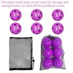 Spunspon 6 Pack Pickleball Balls, 40 Holes Outdoor Pickleballs, High Elasticity & Durable Pickle Balls for All Style Pickleball Paddles (Purple)
