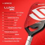 Selkirk Sport LUXX Control Pickleball Paddle | Florek Carbon Fiber Pickleball Paddles with a Polypropylene X7 Core | The Pickle Ball Racket Designed for Ultimate Power & Control | Epic Red