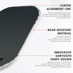 PICKLETECH Pickleball Paddle Protection Tape - Paddle Head Edge Guard - Racket Edge Protection Tape -Fit Perfectly Curved Edge -No Wrinkling