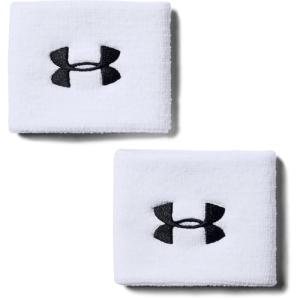 Under Armour Men's 3-inch Performance Wristband 2-Pack , White (100)/Black, One Size Fits All