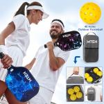 MTEN Pickleball Paddles, USAPA Approved Pickleball Paddles Set of 2, Fiberglass Surface Pickleball Set, 2Pickleball Rackets, 4 Pickleball Balls, 2Grip Tapes & Carry Bag for Men Women