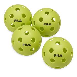 FILA Accessories Indoor Pickleball Balls - Official Indoor Pickleballs, Regulation Size with 26 Holes (Lime), Pack of 4