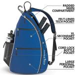 Athletico Sling Bag - Crossbody Backpack for Pickleball, Tennis, Racketball, and Travel for Men and Women (Blue)