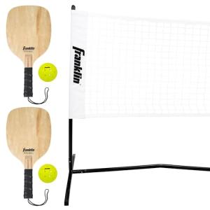 Franklin Sports Half Court Size Pickleball Net by Franklin Pickleball - Includes 10ft Net, (2) Paddles, and (2) X-40 USA Pickleball Approved Pickleballs