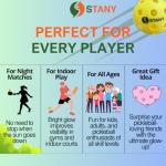 STANY Night Play Pickleball Balls (Updated 2026 Model)– Glow-in-The-Dark, USAPA Size, 40-Hole, Lighted Pickleball, Indoor/Outdoor, Beginner/Competitive, Gift, Green, 6 Pack, 1 Key, 3 Extra Batteries