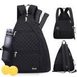 Sucipi Pickleball Bag for Women, Pickleballs Backpack with Fence Hook Reversible Quilted Crossbody Sling Bags Tennis Bags Backpack Pickle Ball Paddle Bag-Holds Paddles, Pickleballs Accessories