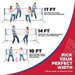 BOULDER Portable Badminton Pickleball Net - Foldable / Extendable Poles for Multiple Sports Heights (UP to 5 ft) - Ideal for Tennis, Pickleball, Soccer Tennis - Easy Setup (Blue, 17 FT)