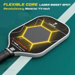 YVmove Pickleball Paddle with T700 Raw Carbon Fiber Surface & 16mm STR-Core Power Polymer Core, Premium Pickle Ball Racket Designed for Ultimate Spin & Consistency, USAPA Approved Storm 007