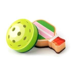 Genuine Fred in The Kitchen Pickleball Inspired Sponges, Set of 2, Durable Layered Sponges, Fun and Quirky Kitchen Accessory, Pickleball Court Gift-Ready Packaging