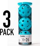 Franklin Sports X-26 Pickleballs - Indoor - 3 Pack - USAPA Approved - Blue