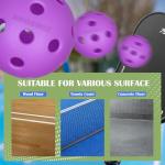 Amoswiz Indoor Pickleball Balls, 6 Pack of 26 Holes Pickleballs, USAPA Approved Indoor Pickleballs Set, High Visibility Durable Pickle Balls for Training and Tournament, Purple