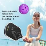 Amoswiz Indoor Pickleball Balls, 6 Pack of 26 Holes Pickleballs, USAPA Approved Indoor Pickleballs Set, High Visibility Durable Pickle Balls for Training and Tournament, Purple