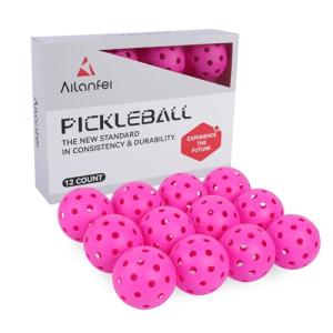 AILANFEI ALANFEI 12-Pack Premium Pickleball Balls -Compliant USAP Approved, 40 Holes Outdoor/Indoor Pickle Balls， Perfectly Balanced, High Bounce True Flight, Pickle Ball for Tournament Play