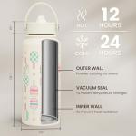 Pickleball Water Bottle 32oz Stainless Steel Insulated Vaccum with Lid, Pickleball Gifts for Pickleball Players, Pickleball Lovers, Women Girls Ladies