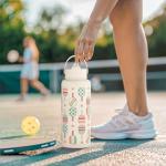 Pickleball Water Bottle 32oz Stainless Steel Insulated Vaccum with Lid, Pickleball Gifts for Pickleball Players, Pickleball Lovers, Women Girls Ladies