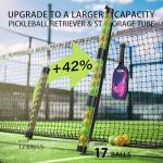SELMOR 17 Balls Pickleball Ball Retriever & Ball Holder Storage with Strap, Tennis Ball Tube Pickup Collector Back Saver for Pickleball Accessories, Quick for Pickleball Tube Ball Pickup