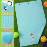 Hosuly 4 Pcs Dinkball Towel 16" x 24" Microfiber Waffle Athletic Towel with Clip Valentines Dinkball Lover Gift for Men Women(Women,Elegant)